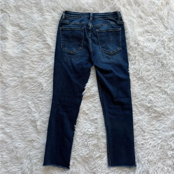 Vervet Dark Blue Raw Hem Cropped Jeans - Picture 9 of 12